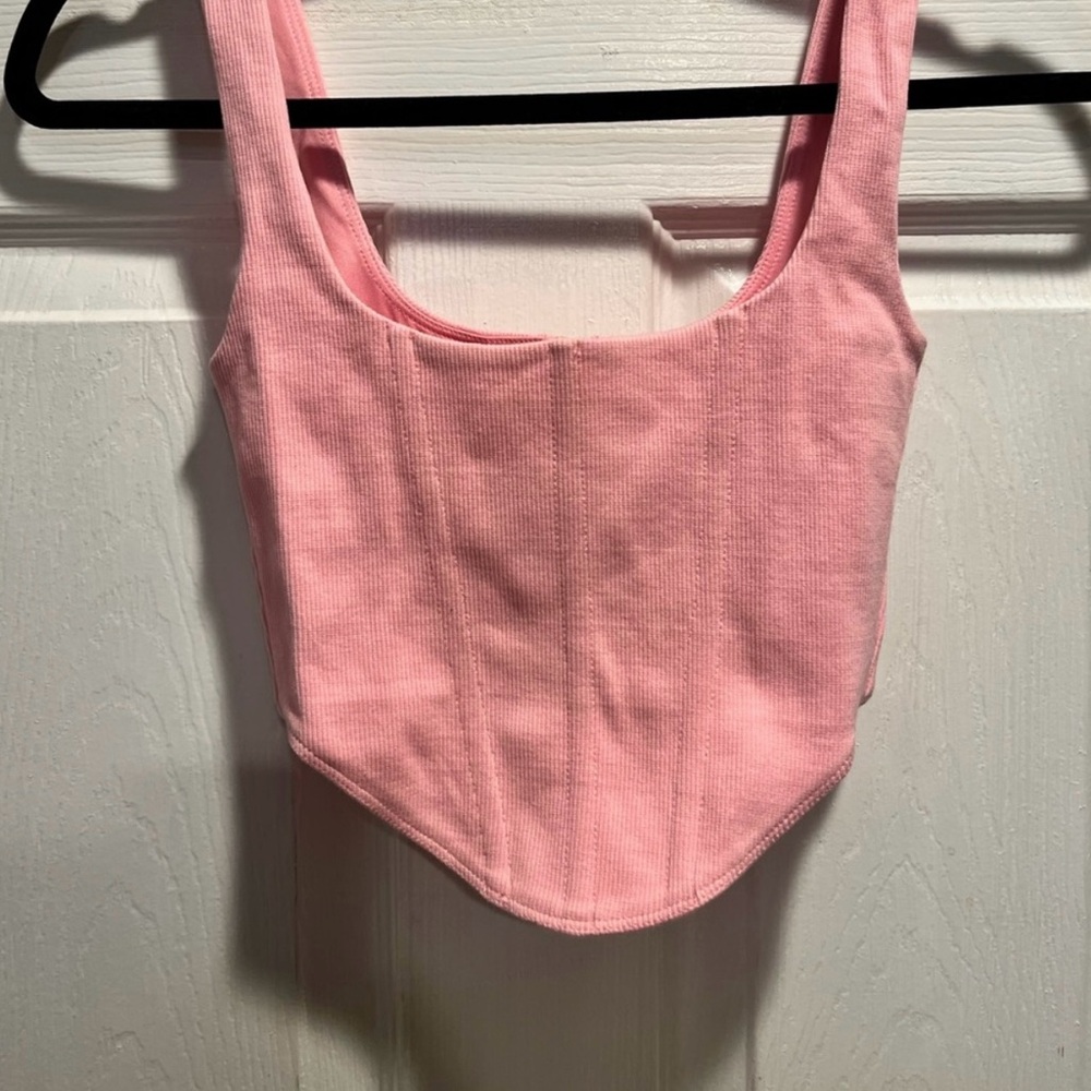 Princess Polly Pink Ribbed Top